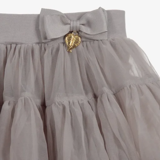 Angel's Face Charm Tutu Skirt - Ash Grey