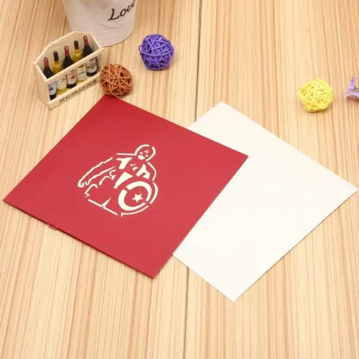 3D Captain America Greeting Card & 1pc Envelope