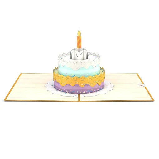 3D Happy Birthday Cake Greeting Card & 1pc Envelope