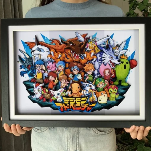 3D Quilling Paper Craft - Digimon WarGreymon and Angewomon