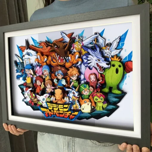 3D Quilling Paper Craft - Digimon WarGreymon and Angewomon