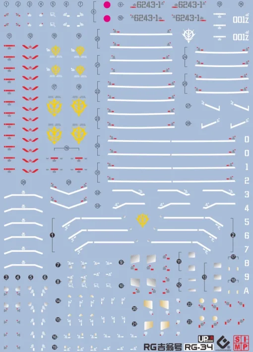 GUNDAM DECAL 34 RG 1/144 ZEONG