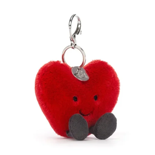 JELLYCAT AMUSEABLE HEART BAG CHARM RED & BLACK 16X9X3 CM