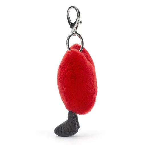 JELLYCAT AMUSEABLE HEART BAG CHARM RED & BLACK 16X9X3 CM