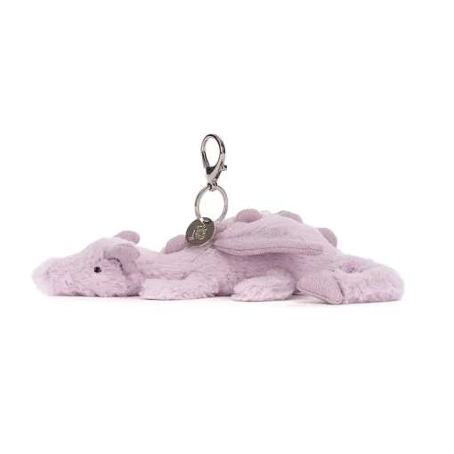 JELLYCAT LAVENDER DRAGON BAG CHARM LAVENDER & GLITTER 12X8X22 CM