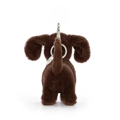 JELLYCAT OTTO SAUSAGE DOG BAG CHARM BROWN 11X4X11CM