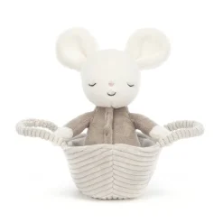 JELLYCAT ROCK-A-BYE MOUSE CREAM 11X9X19CM