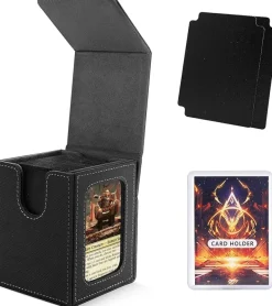 MUNTO - Trading Card Game Deck Box - Black/Grey (100+ Cards)