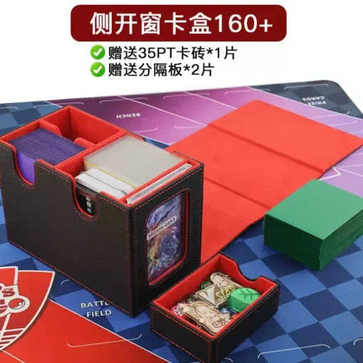 MUNTO - Trading Card Game Pro Deck Box - Black/Blue (160+ Cards)