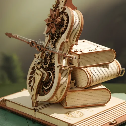 Robotime ROKR Magic Cello Mechanical Music Box 3D Wooden Puzzle AMK63