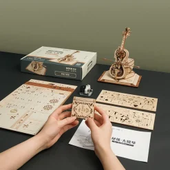 Robotime ROKR Magic Cello Mechanical Music Box 3D Wooden Puzzle AMK63