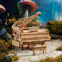 Robotime ROKR Magic Piano Mechanical Music Box 3D Wooden Puzzle AMK81