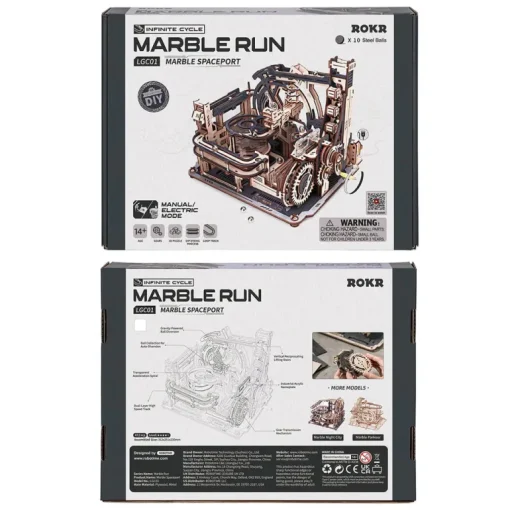 Robotime ROKR Marble Spaceport Marble Run 3D Wooden Puzzle LGC01