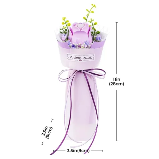 Robotime ROKR Purple Rose DIY Bouquet 3D Puzzle AF021