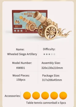 Robotime ROKR Wheeled Siege Artillery KW801