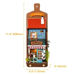 Robotime Rolife Aroma Toast Lab DIY Wall Hanging Miniature House Kit DS019