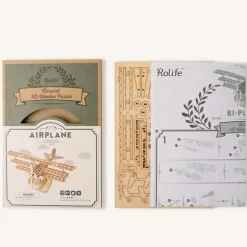 Robotime Rolife Bi-Plane TG301 DIY Wooden Toys 3D Puzzle