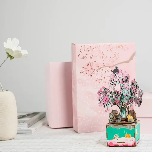 Robotime Rolife Cherry Blossom Tree DIY Music Box AM409