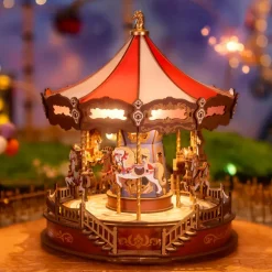 Robotime Rolife Classic Carousel 3D Wooden Puzzle AMC01