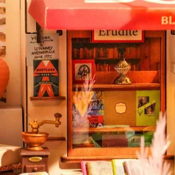 Robotime Rolife Corner Bookstore DIY Miniature House Kit DG164