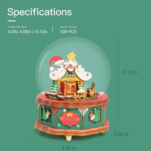 Robotime Rolife DIY Music Box Christmas Town AM46