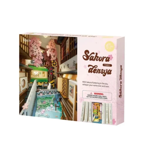 Robotime Rolife DIY Sakura Densya Book Nook Shelf Insert TGB01