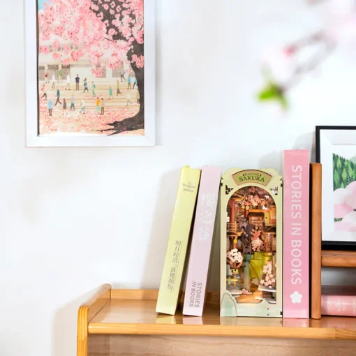 Robotime Rolife Falling Sakura Book Nook Shelf Insert TGB05