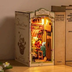 Robotime Rolife Floral Corner DIY Book Nook Shelf Insert Kit TGB09