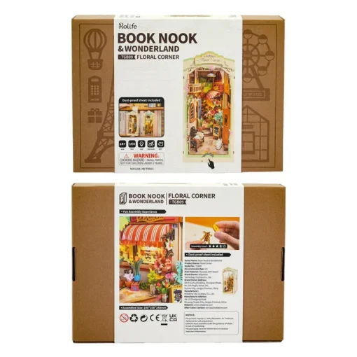 Robotime Rolife Floral Corner DIY Book Nook Shelf Insert Kit TGB09