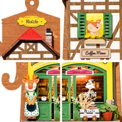 Robotime Rolife Lazy Coffee House DIY Wall Hanging Miniature House Kit DS020