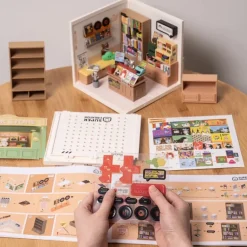 Robotime Rolife Super Creator Fascinating Book Store Plastic Miniature House kit DW004