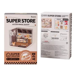 Robotime Rolife Super Creator Golden Wheat Bakery Plastic Miniature House kit DW005