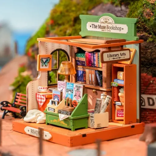 Robotime Rolife The Muse Bookshop DIY Miniature House DS040