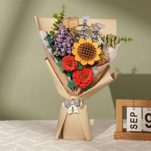 Robotime Rowood DIY Wooden Flower Bouquet TW01H 3D Wooden Puzzle
