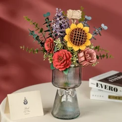 Robotime Rowood DIY Wooden Flower Bouquet TW01H 3D Wooden Puzzle