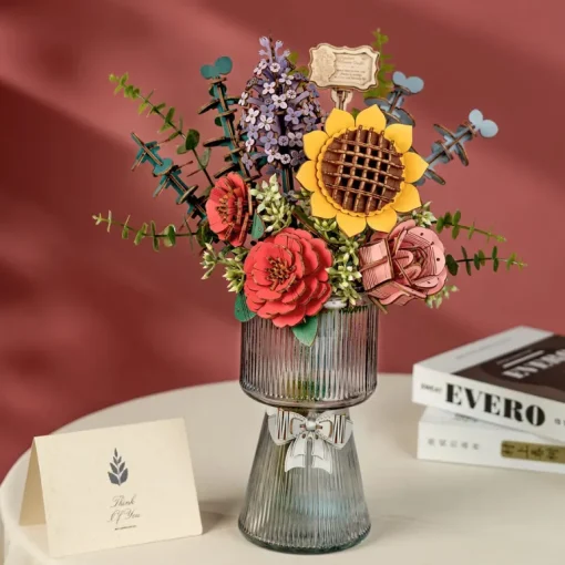 Robotime Rowood DIY Wooden Flower Bouquet TW01H 3D Wooden Puzzle