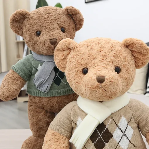 23" Scarf Sweater Teddy Bear - Chocolate