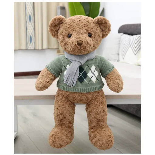 23" Scarf Sweater Teddy Bear - Chocolate