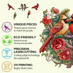 Woodbests - Beautiful Cardinal Wooden Jigsaw Puzzle (160-200pcs)