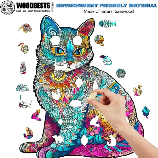 Woodbests - Elegant Cat Wooden Jigsaw Puzzle (90-120pcs)