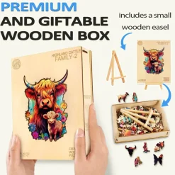 Woodbests - Highland Cattle Family 2 Wooden Jigsaw Puzzle (160-200pcs)