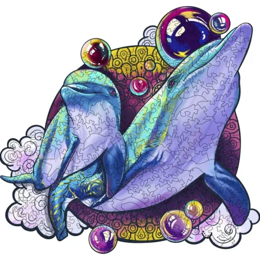 Woodbests - Joyful Dolphin Wooden Jigsaw Puzzle (90-120pcs)