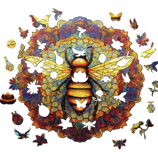 Woodbests - Mandala Bee Wooden Jigsaw Puzzle (90-120pcs)