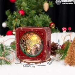 Woodbests - Snow Mountain Hut Kit - 3D Wooden Puzzle Night Light