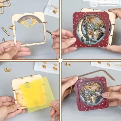 Woodbests - Snow Mountain Hut Kit - 3D Wooden Puzzle Night Light